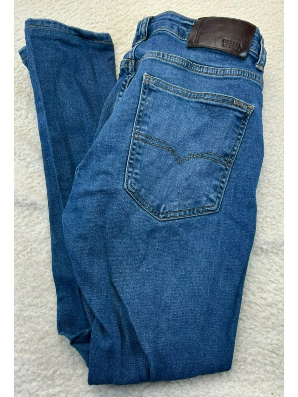 Diesel Mens Tepphar Slim Skinny Blue Jeans Size 32 Stretch Mid Rise Denim Good